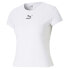 Фото #3 товара Puma Classics Fitted Crew Neck Short Sleeve T-Shirt Womens White Casual Tops 599