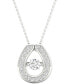 ფოტო #1 პროდუქტის Diamond Framed 18" Pendant Necklace (1/5 ct. t.w.) in 10k White Gold
