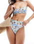 ASOS DESIGN high leg high waist bikini bottom in western print Westernmuster, 32 - фото #1