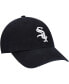 Big Boys Black Chicago White Sox Team Logo Clean Up Adjustable Hat