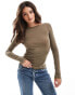 Фото #1 товара Vero Moda second skin jersey top in olive