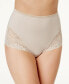 Фото #1 товара Women's Firm Tummy-Control Lace Trim Microfiber Brief Underwear 2 Pack X054