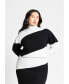 ფოტო #1 პროდუქტის Plus Size Diagonal Stripe Sweater