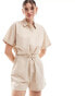 JJXX linen playsuit in beige ЦЕМЕНТНЫЙ, M - EU 38 - фото #1