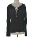 Фото #2 товара Chelsea Sky Womens Long Sleeve Lace Up Pullover Top Black M