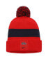 Фото #1 товара Men's Red Ole Miss Rebels Sideline Team Cuffed Knit Hat with Pom
