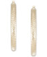 ფოტო #3 პროდუქტის Textured Pear Hoop Earrings in 14k Gold-Plated Sterling Silver