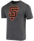 Фото #2 товара Men's Charcoal San Francisco Giants Weathered Official Logo Tri-Blend T-shirt