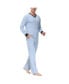 ფოტო #6 პროდუქტის Men's Heat retaining Two Piece V-Neck & Lounge Pants Pajama Set