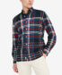 ფოტო #1 პროდუქტის Men's Gradient Check Regular-Fit Long-Sleeve Button-Down Shirt