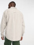 Фото #4 товара ASOS DESIGN oversized cord shirt in stone grey