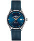 ფოტო #1 პროდუქტის Men's Swiss Automatic DS-1 Blue Synthetic Strap Watch 40mm Gift Set