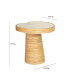 17.7" Rattan Lilypad Shaped Side Table