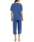 ფოტო #2 პროდუქტის Women's 2-Pc. Cropped Anchor-Print Pajamas Set