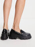 Glamorous chunky loafers in black croc