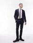 Topman stretch super skinny textured suit jacket in navy