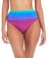 ფოტო #1 პროდუქტის Women's Heat Of The Moment Shirred High-Waisted Bikini Bottoms