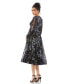 Фото #2 товара Women's Embellished Illusion Long Sleeve Midi Dress