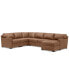 Фото #5 товара Radley 136" 5-Pc. Leather Square Corner Modular Chase Sectional, Created for Macy's
