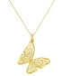 ფოტო #1 პროდუქტის Butterfly Openwork Filigree Butterfly 18" Pendant Necklace in 10k Gold