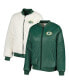 Women's Oatmeal and Green Green Bay Packers Switchback Reversible Full-Zip Jacket