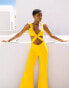 Фото #8 товара Labelrail x Eva Apio twist front jumpsuit in mustard yellow