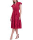 ფოტო #2 პროდუქტის Women's Flutter-Sleeve Burnout Midi Dress