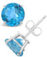 ფოტო #2 პროდუქტის Blue Topaz (3-1/10 ct. t.w.) Stud Earrings in Sterling Silver (Also Available in Peridot and Amethyst)
