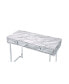 Tigress Writing Desk, Printed Faux Marble & Chrome Finish