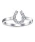 Фото #2 товара Good Luck Cubic Zirconia Pave CZ Equine Cowgirl Equestrian Good Luck Horseshoe Ring Western Jewelry For Women .925 Sterling Silver