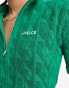 Nicce rue towelling top in green