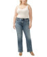 ფოტო #1 პროდუქტის Plus Size Suki Mid Rise Curvy-Fit Trouser-Leg Jeans