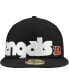 Фото #2 товара Men's Black Cincinnati Bengals Checkered Undervisor 59FIFTY Fitted Hat