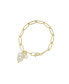 ფოტო #1 პროდუქტის Gold Plated Paperclip Chain Bracelet with Pearl
