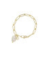 Фото #1 товара Gold Plated Paperclip Chain Bracelet with Pearl