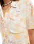 Miss Selfridge linen look resort shirt in postcard print Postkartendruck, 32 - фото #2