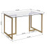 Фото #8 товара 47" Iron Dining Table With Tempered Glass Top, Clear
