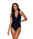 Фото #1 товара Helen Jon 293497 Resort Essentials Plunge Tortoise One-Piece Swimsuit Size L