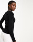 Фото #6 товара New Look lettuce edge long sleeve top in black