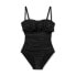 Фото #4 товара Women's Crochet Flounce High Coverage One Piece Swimsuit - Kona Sol Black S