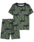 Фото #3 товара Kid 2-Piece Dinosaur Loose Fit Pajama Set 8