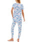 ფოტო #2 პროდუქტის Scoop Neck T-Shirt & Jogger Pants Pajama Set