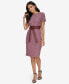 ფოტო #1 პროდუქტის Women's Short-Sleeve Belted Sheath Dress