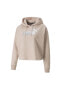 84995747 Ess+ Metallic Logo Cropped Hoodie Fl Kadın Sweatshirt