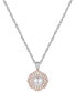 ფოტო #1 პროდუქტის Cultured Freshwater Pearl (9mm) & Diamond (1/2 ct. t.w.) 18" Pendant Necklace in 10k Rose & White Gold