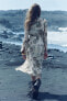 Фото #5 товара Платье-рубашка из 100% рами с принтом — zw collection ZARA
