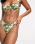 Фото #1 товара ASOS DESIGN mix and match high leg hipster bikini bottom in animal daisy print