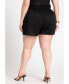 Фото #3 товара Plus Size Ruffle Waist Shorts With Tie