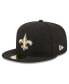 ფოტო #2 პროდუქტის Men's Black New Orleans Saints Main Patch 59FIFTY Fitted Hat