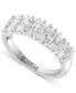 ფოტო #6 პროდუქტის EFFY® Diamond Baguette & Round Horizontal Cluster Ring (3/4 ct. t.w.) in 14k White Gold